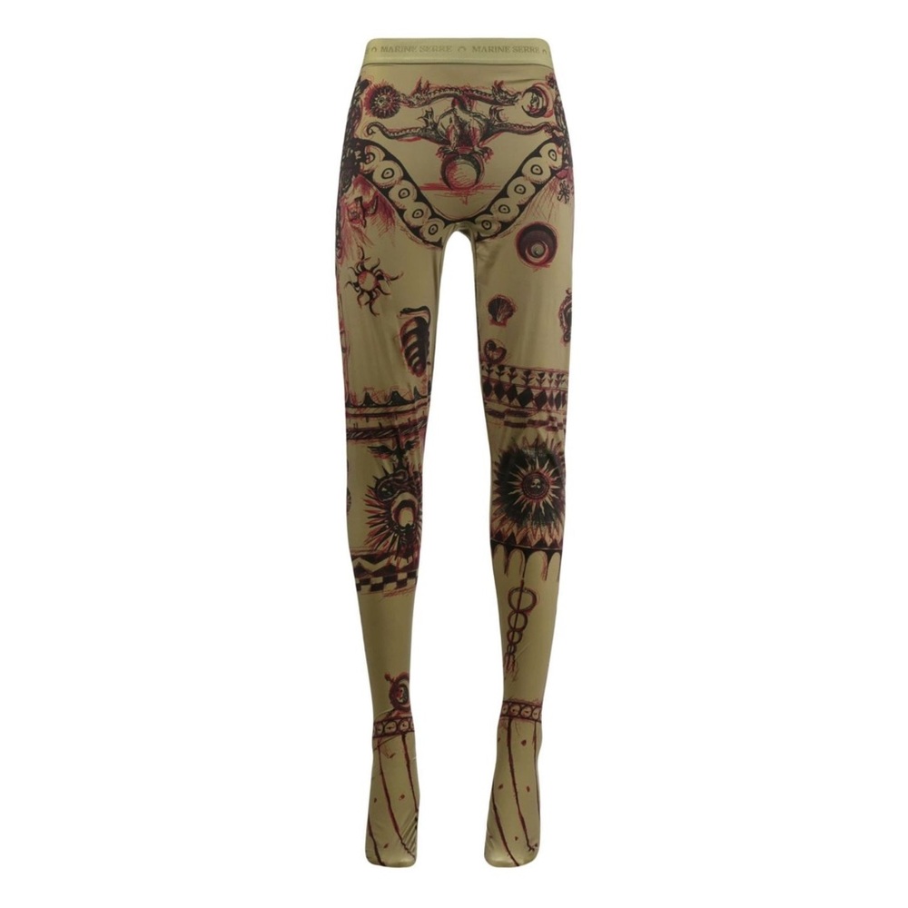 Marine Serre Geotic Tattoo Print Leggings